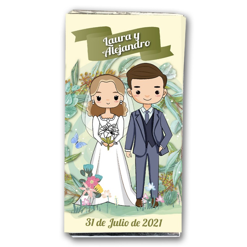 tableta chocolate personalizado novios boda, matrominio, casamiento, detalle invitados