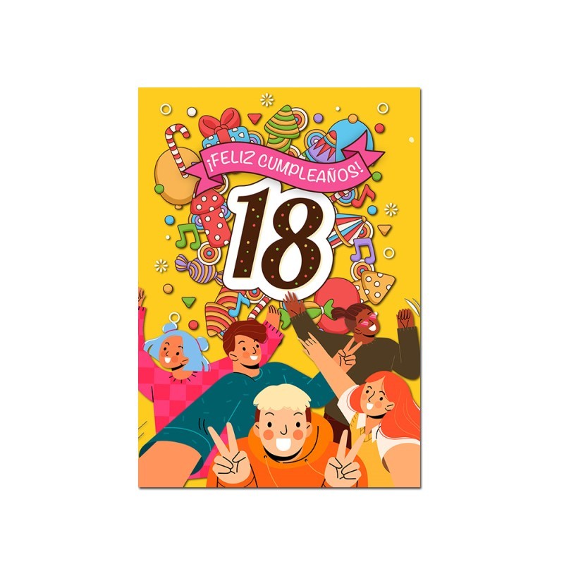 Tarjeta de cumpleaños número 18 felicitaciones 18 feliz cumpleaños